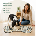 DogBedHouse Absorbent & Waterproof Bone-Shaped Pet Feeding Mat