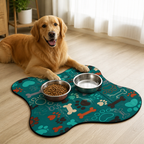 DogBedHouse Absorbent & Waterproof Bone-Shaped Pet Feeding Mat