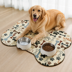 DogBedHouse Absorbent & Waterproof Bone-Shaped Pet Feeding Mat
