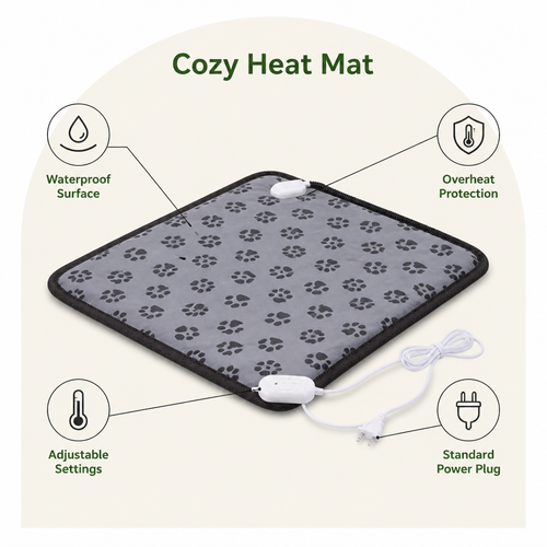 DogBedHouse Adjustable 3-Heat & Waterproof Heated Mat
