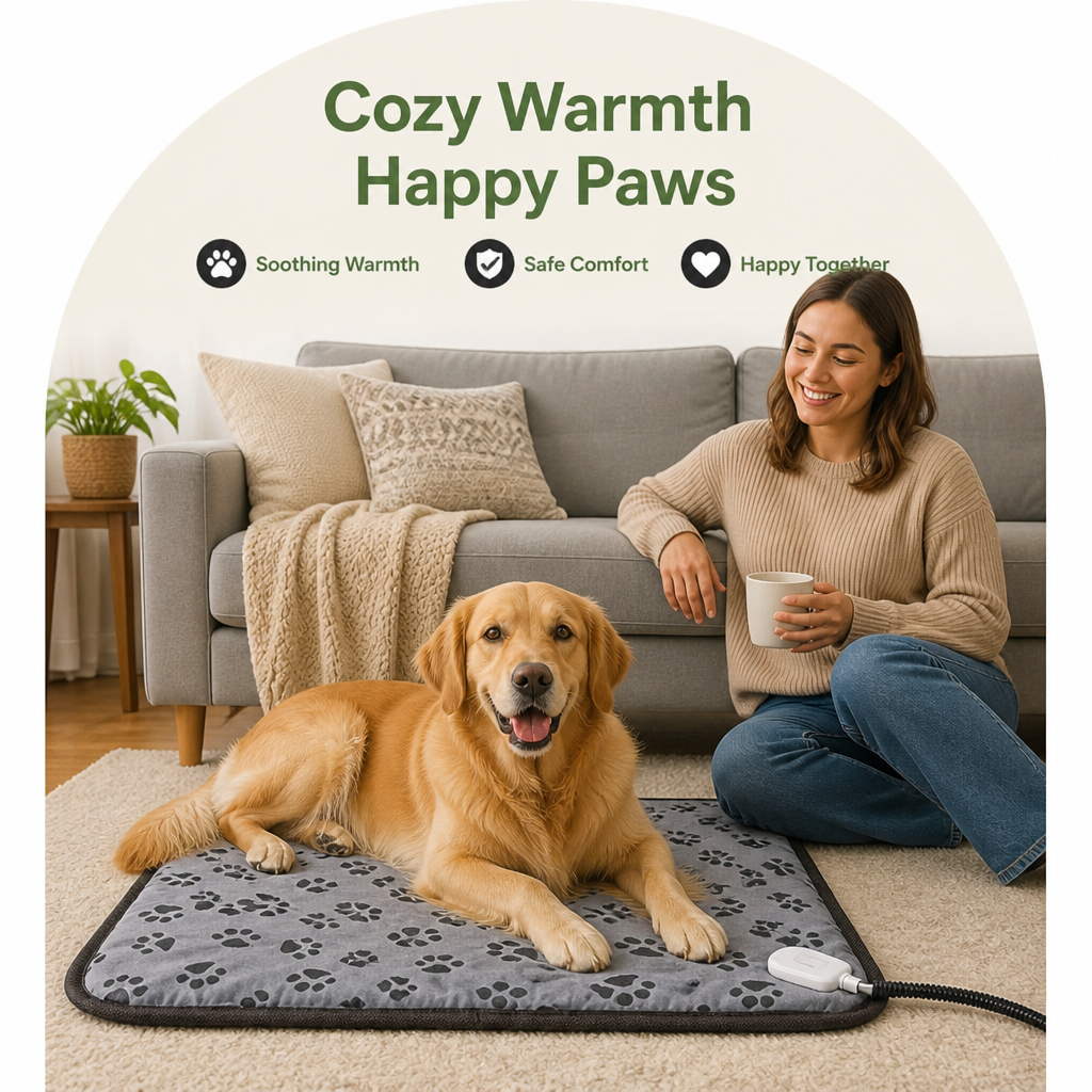 DogBedHouse Adjustable 3-Heat & Waterproof Heated Mat