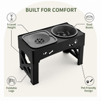 DogBedHouse Adjustable 5-Height Foldable Elevated Pet Feeder
