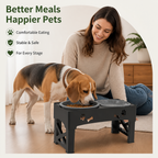DogBedHouse Adjustable 5-Height Foldable Elevated Pet Feeder