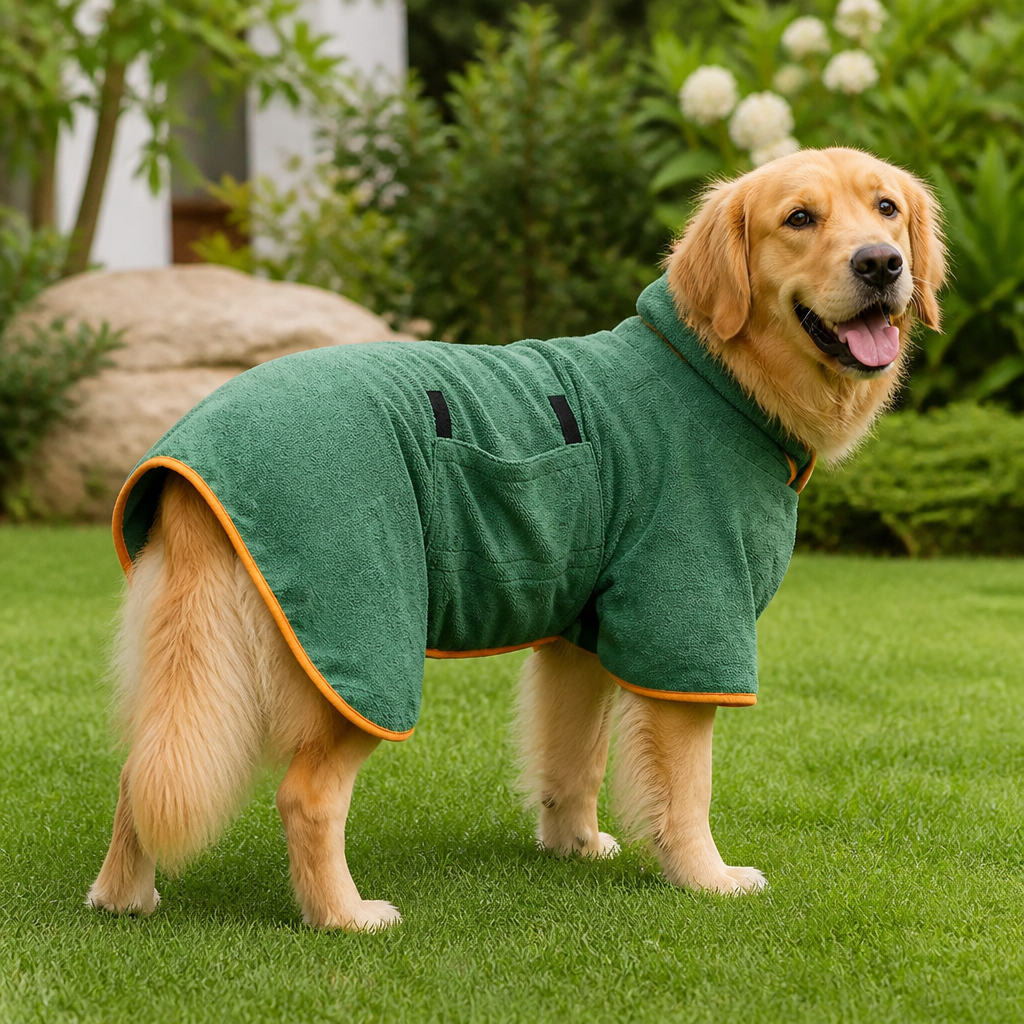 DogBedHouse Adjustable Absorbent Microfiber Pet Bathrobe