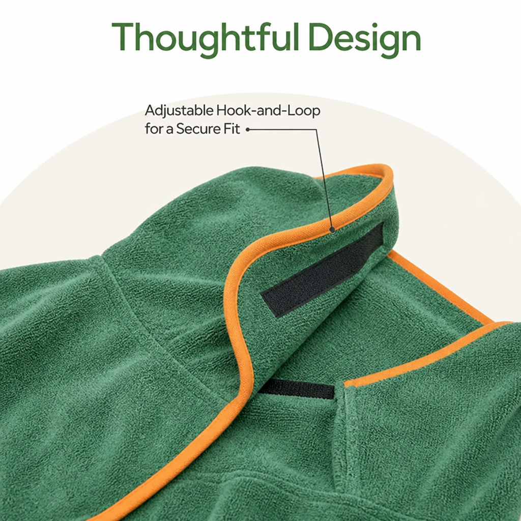 DogBedHouse Adjustable Absorbent Microfiber Pet Bathrobe