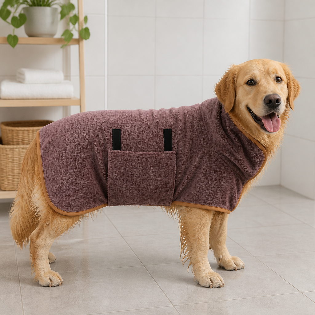 DogBedHouse Adjustable Absorbent Microfiber Pet Bathrobe