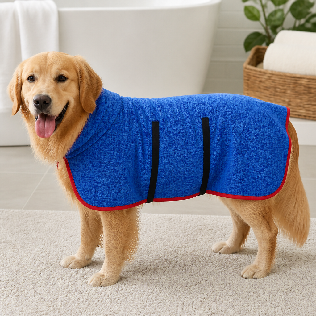 DogBedHouse Adjustable Absorbent Microfiber Pet Bathrobe
