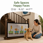 DogBedHouse Adjustable Breathable Mesh Safety Gate (No-Drill Installation)