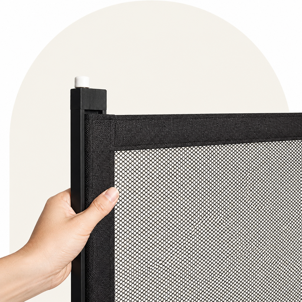 DogBedHouse Adjustable Breathable Mesh Safety Gate (No-Drill Installation)
