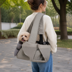 DogBedHouse Adjustable Crossbody & Hard-Bottom Pet Carrier