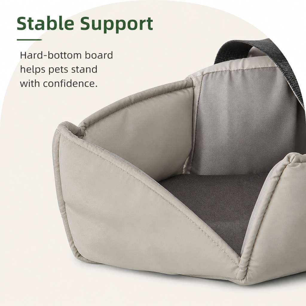 DogBedHouse Adjustable Crossbody & Hard-Bottom Pet Carrier