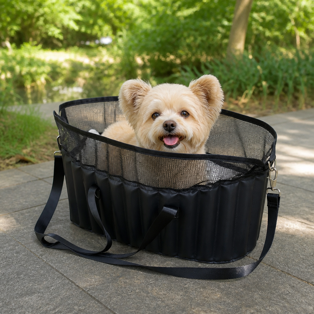 DogBedHouse Adjustable Crossbody & Safety-Belt Travel Carrier