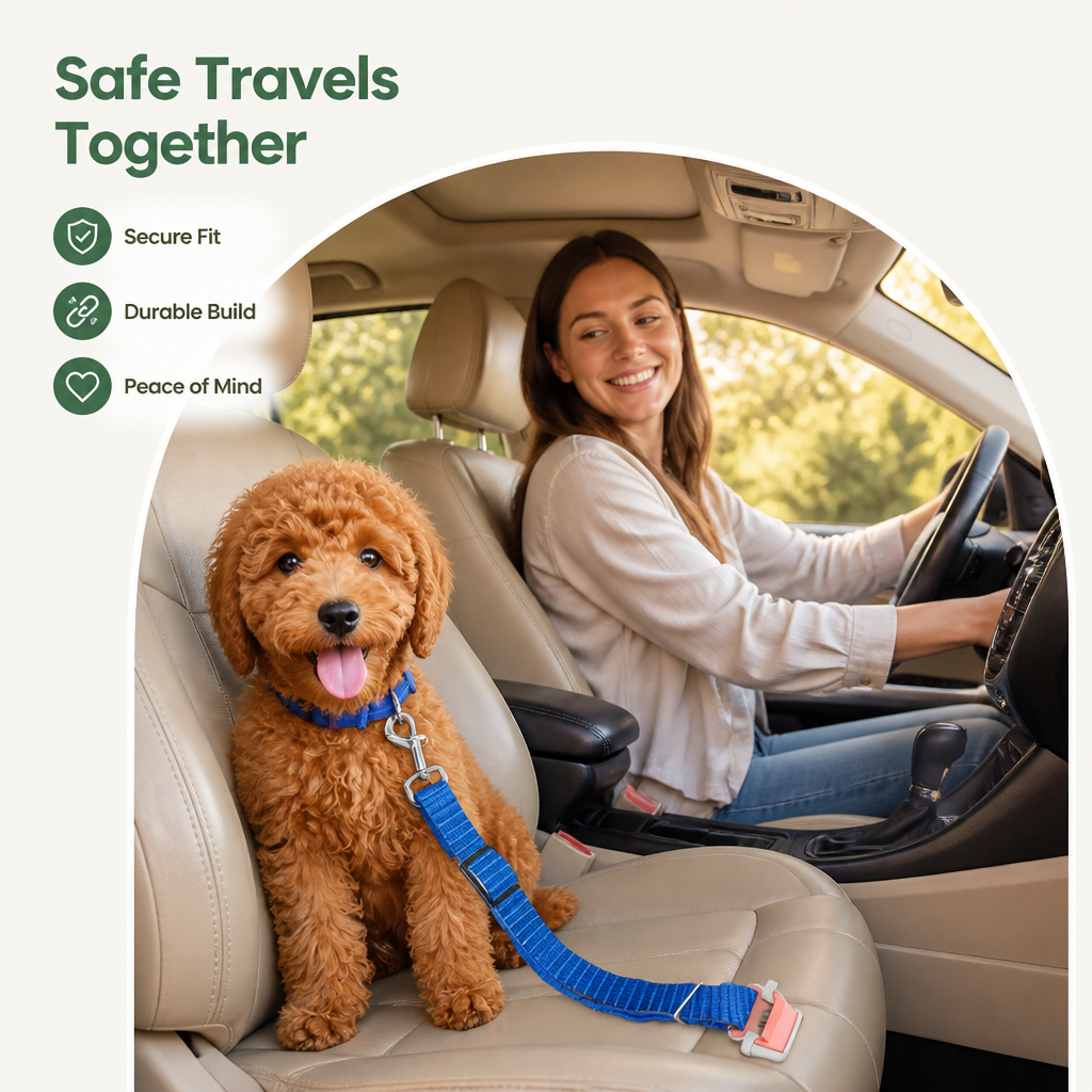DogBedHouse Adjustable & Durable Polyester Car Seat Belt