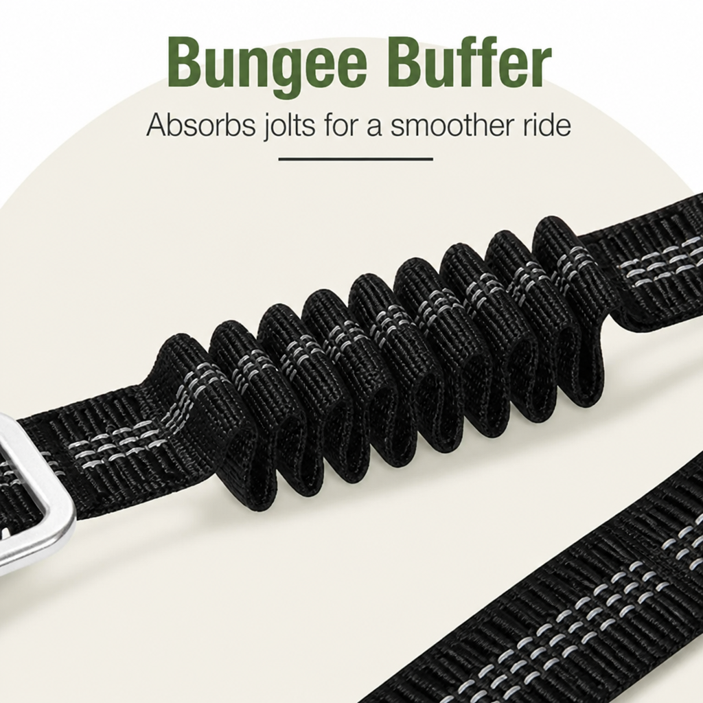 DogBedHouse Adjustable Elastic Bungee Dog Seat Belt