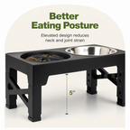 DogBedHouse Adjustable Elevated Double Stainless Steel Bowl Feeder