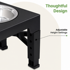 DogBedHouse Adjustable Elevated Double Stainless Steel Bowl Feeder