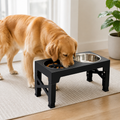 DogBedHouse Adjustable Elevated Double Stainless Steel Bowl Feeder