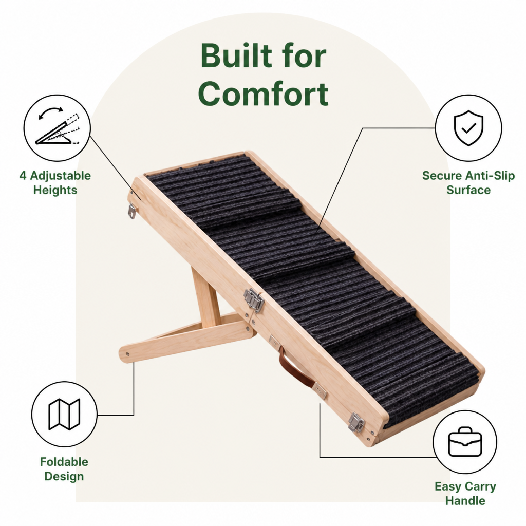 DogBedHouse Adjustable & Foldable Anti-Slip Dog Ramp