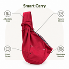 DogBedHouse Adjustable Hands-Free Pet Sling Carrier (Storage Pocket)