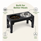 DogBedHouse Adjustable Height Dog Feeder (Double Stainless Bowls)
