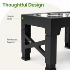 DogBedHouse Adjustable Height Dog Feeder (Double Stainless Bowls)
