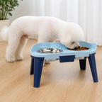 DogBedHouse Adjustable Height & Non-Slip Elevated Pet Feeder (Stainless Steel Bowls)