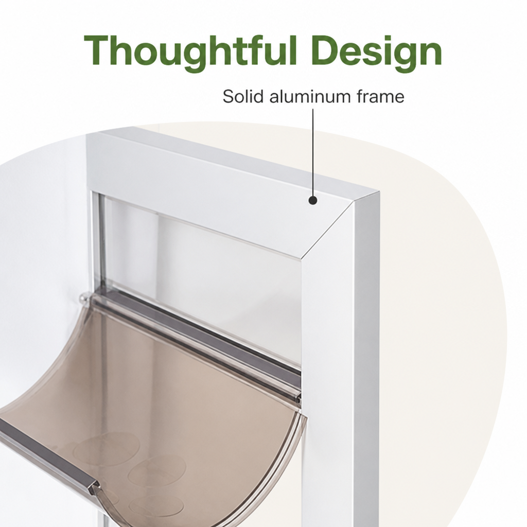 DogBedHouse Adjustable Height & Secure Lock Sliding Pet Door