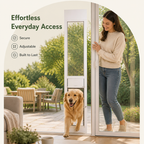 DogBedHouse Adjustable Height & Secure Lock Sliding Pet Door