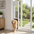 DogBedHouse Adjustable Height & Secure Lock Sliding Pet Door