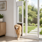 DogBedHouse Adjustable Height & Secure Lock Sliding Pet Door