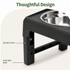 DogBedHouse Adjustable Height Stainless Steel Elevated Dog Feeder (Foldable)
