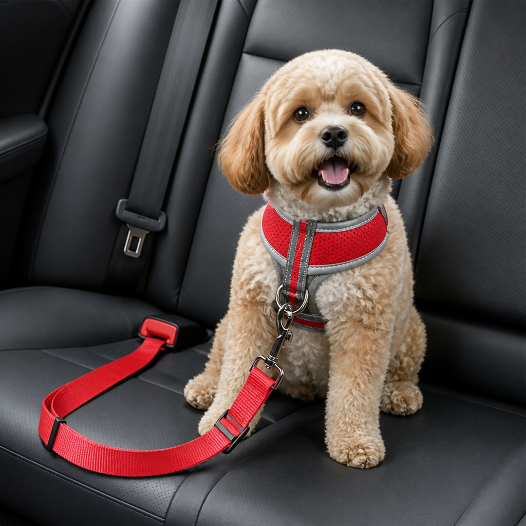 DogBedHouse Adjustable Nylon Car Seat Belt (Universal Fit)