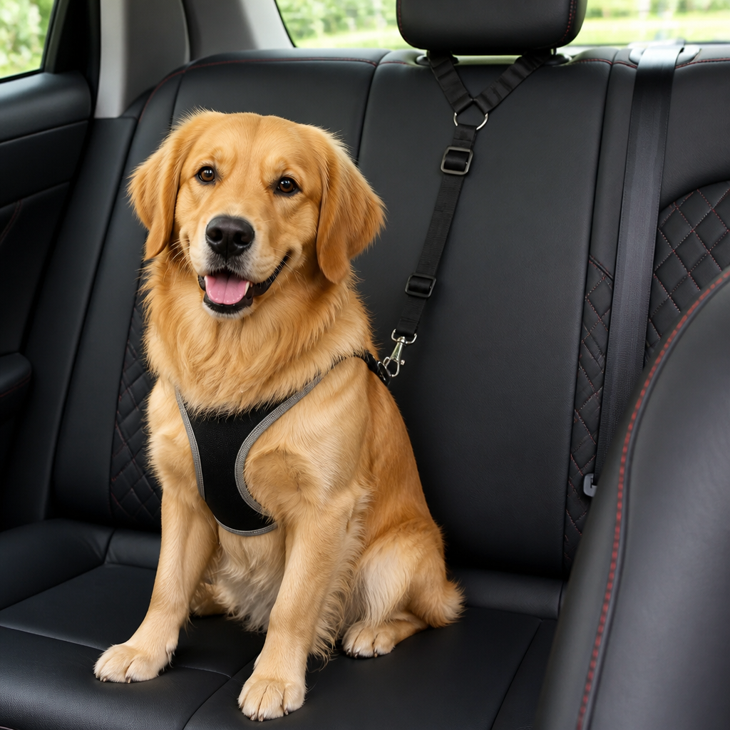 DogBedHouse Adjustable Nylon Headrest Pet Seat Belt