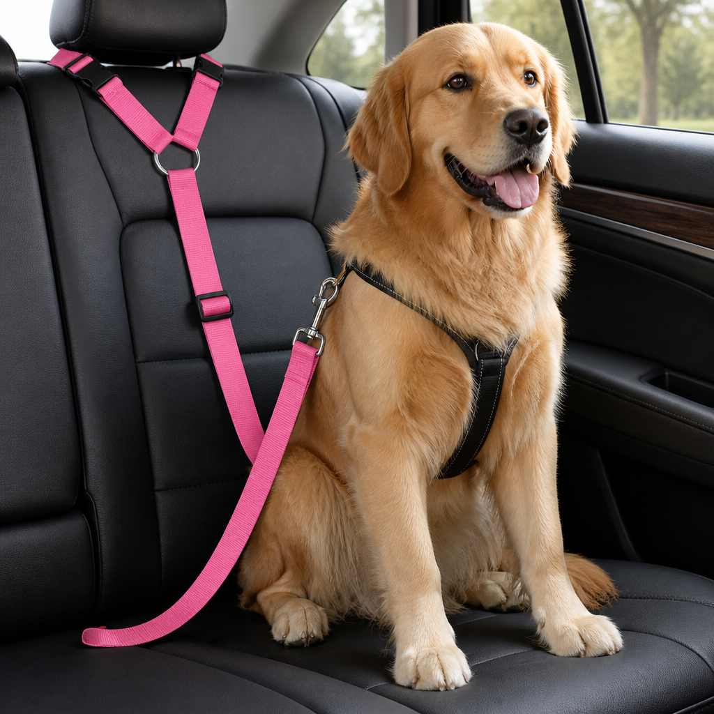 DogBedHouse Adjustable Nylon Headrest Pet Seat Belt