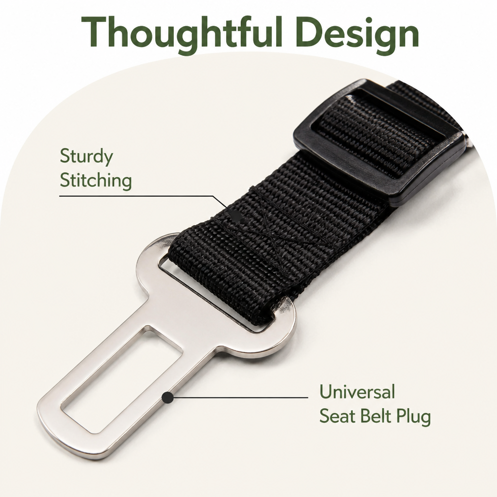 DogBedHouse Adjustable Nylon & Metal Buckle Car Seat Belt
