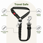 DogBedHouse Adjustable Reflective & Anti-Shock Harness Leash (Seat Tether)