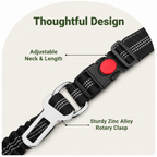 DogBedHouse Adjustable Reflective & Anti-Shock Harness Leash (Seat Tether)