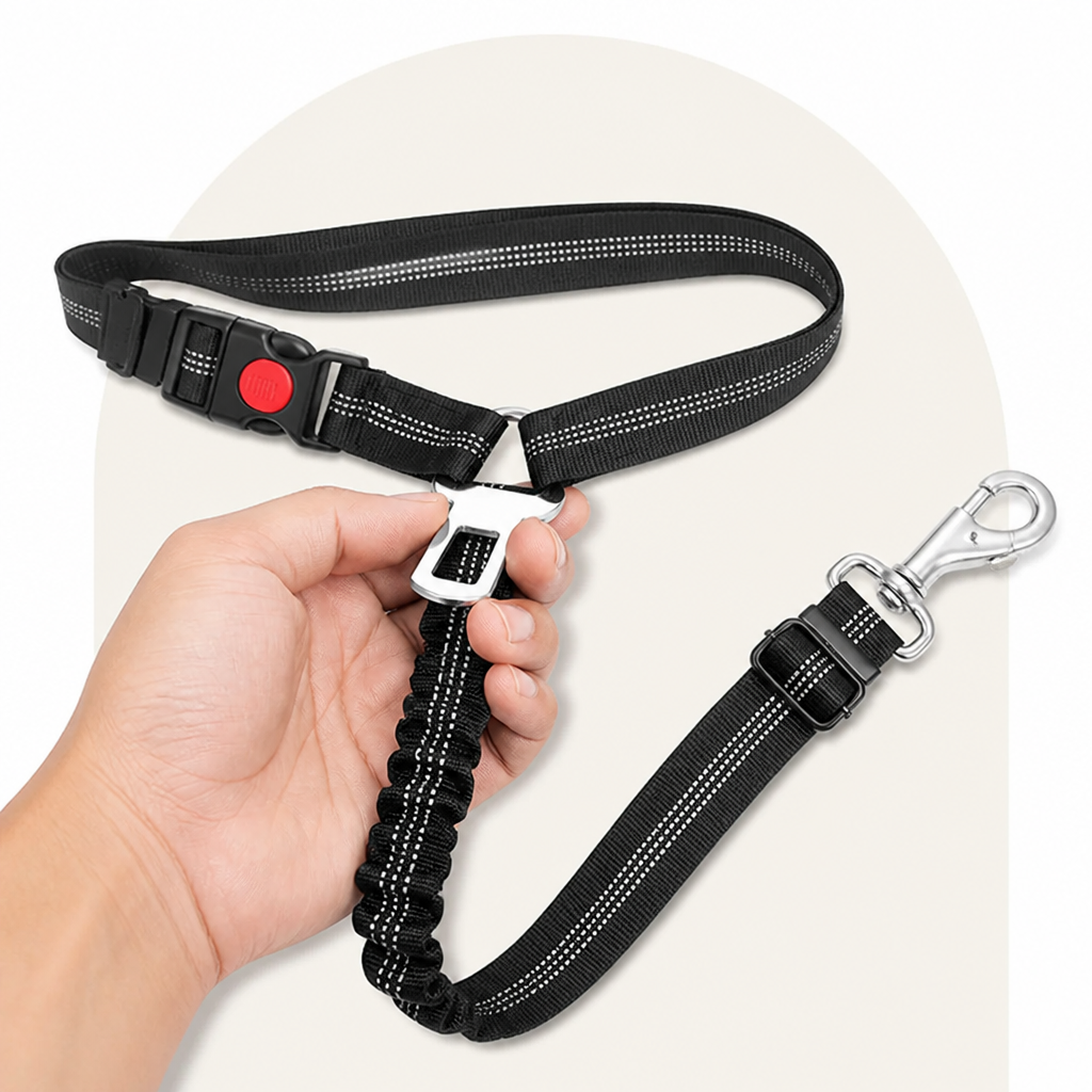 DogBedHouse Adjustable Reflective & Anti-Shock Harness Leash (Seat Tether)
