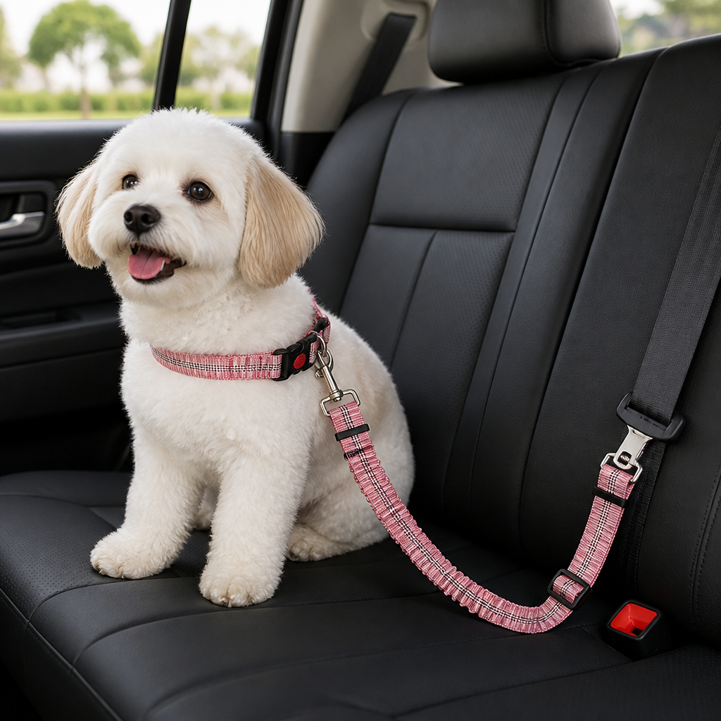 DogBedHouse Adjustable Reflective & Anti-Shock Harness Leash (Seat Tether)