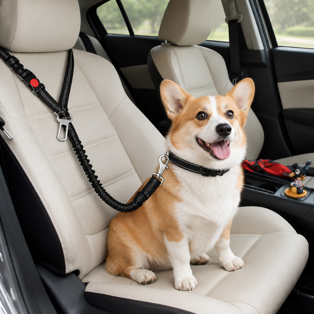 DogBedHouse Adjustable Reflective Quick-Release Car Safety Belt