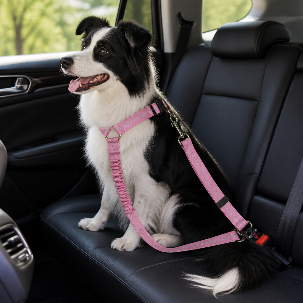 DogBedHouse Adjustable Reflective Quick-Release Car Safety Belt