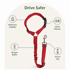 DogBedHouse Adjustable Reflective Quick-Release Car Safety Belt