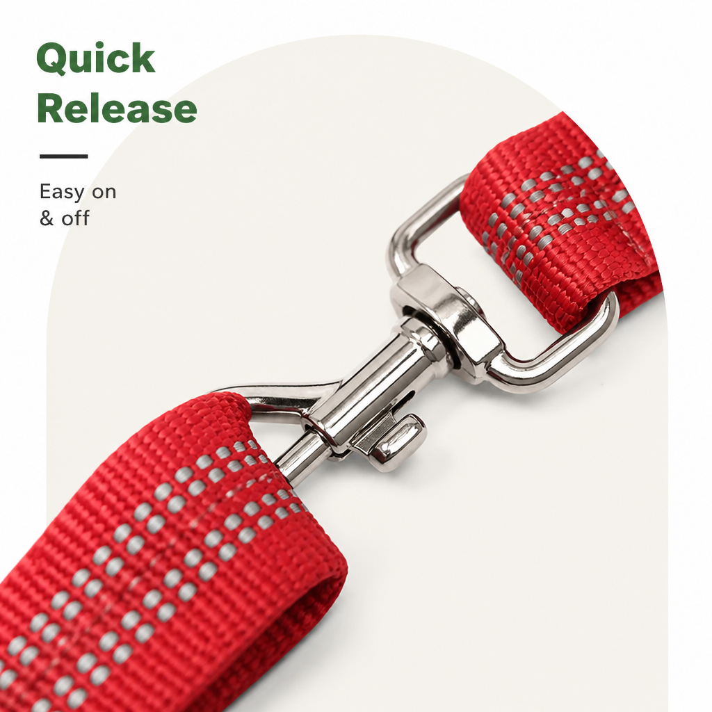 DogBedHouse Adjustable Reflective Quick-Release Car Safety Belt