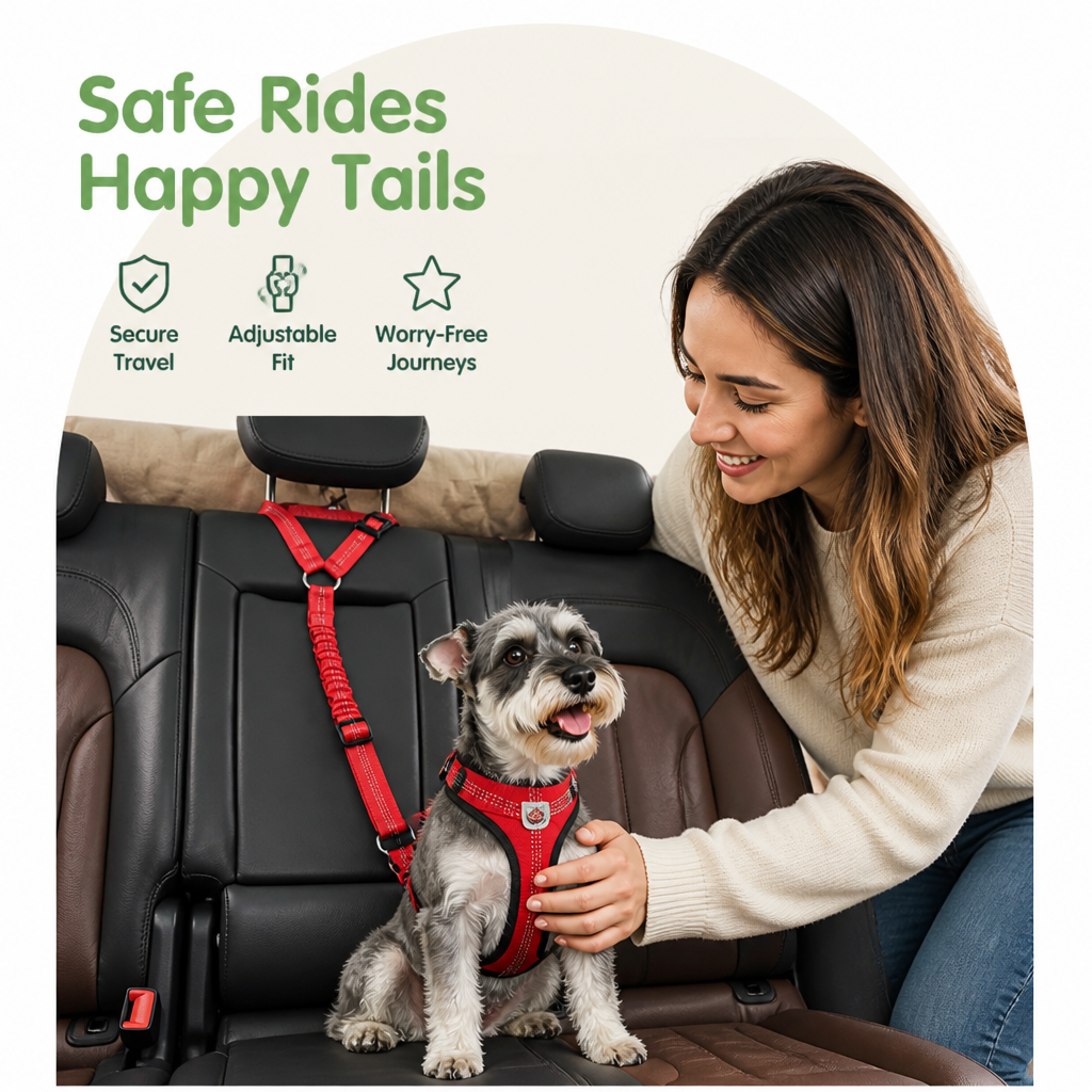 DogBedHouse Adjustable Reflective Quick-Release Car Safety Belt