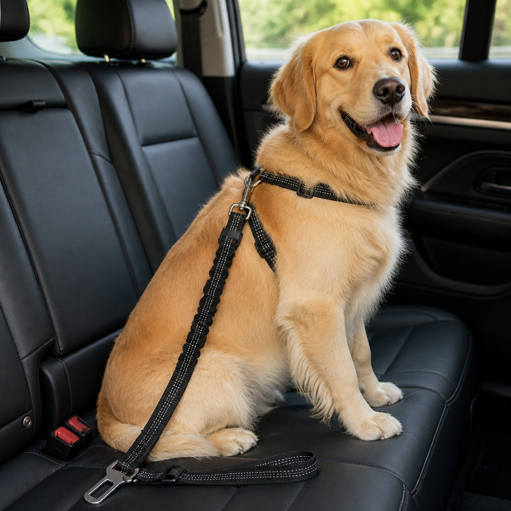 DogBedHouse Adjustable Reflective Quick-Release Car Seat Belt
