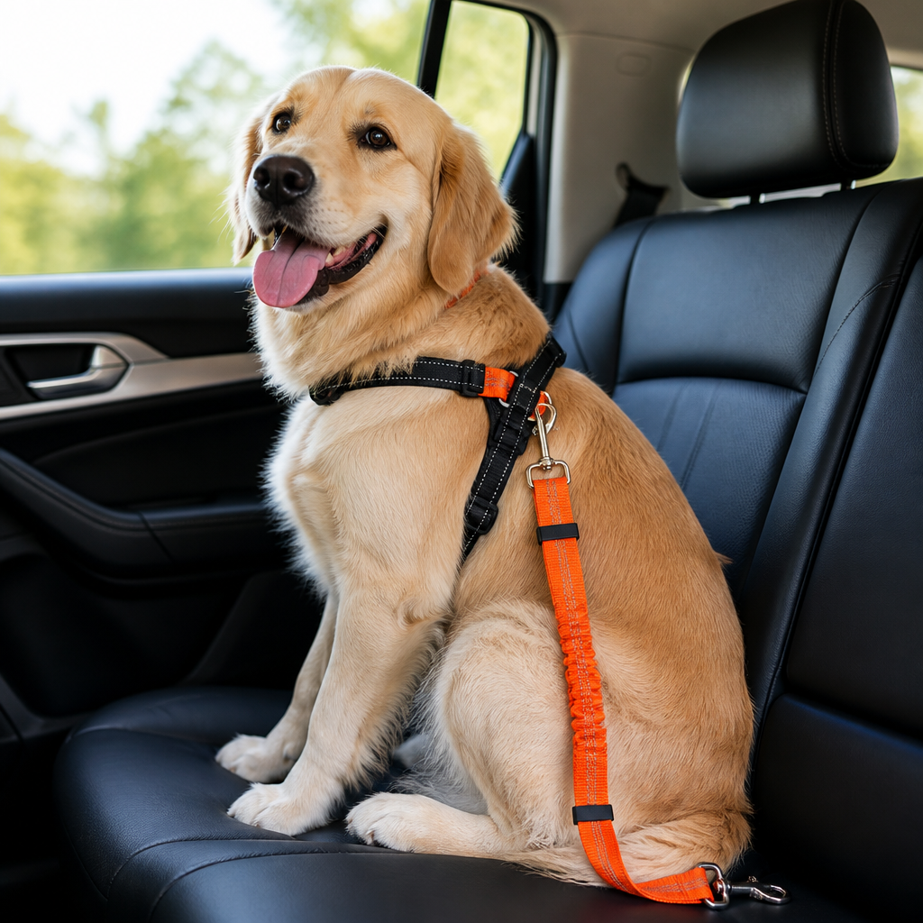 DogBedHouse Adjustable Reflective Quick-Release Car Seat Belt