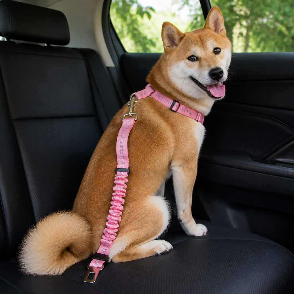 DogBedHouse Adjustable Reflective Quick-Release Car Seat Belt