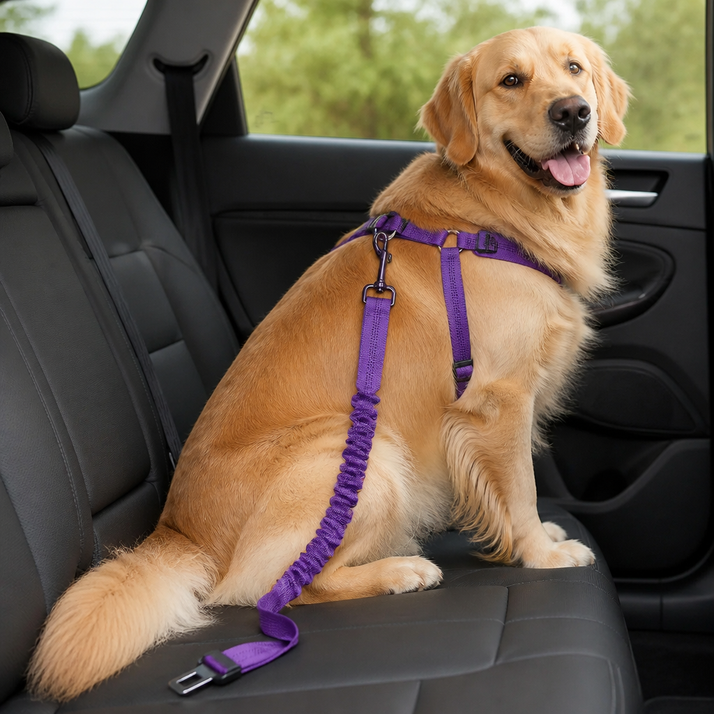 DogBedHouse Adjustable Reflective Quick-Release Car Seat Belt