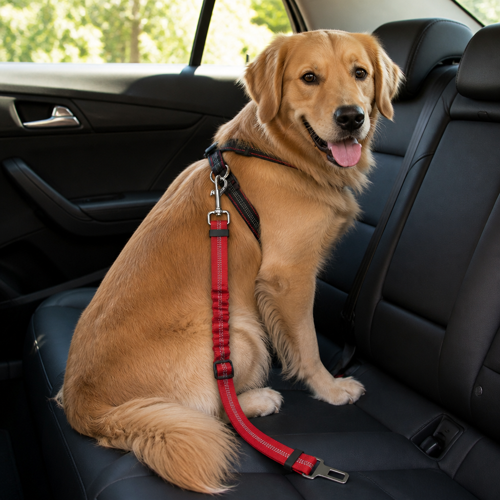 DogBedHouse Adjustable Reflective Quick-Release Car Seat Belt
