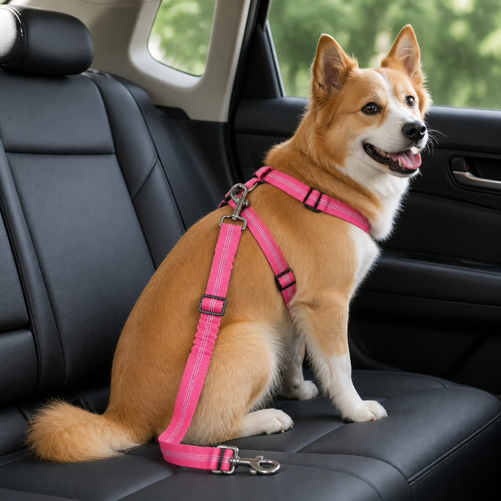 DogBedHouse Adjustable Reflective Quick-Release Car Seat Belt
